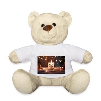 Christmas candle - Teddy Bear - white - Front