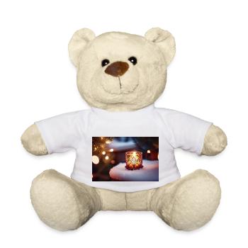 Christmas Candle - Teddy Bear - white - Front