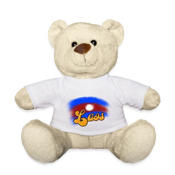 Laos Laote Laoten Flagge Elefant Lao I Geschenk - Teddy - Weiß - Vorne