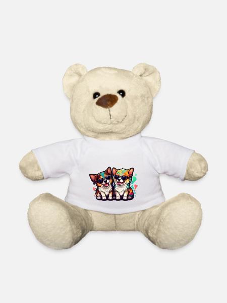Colorful dog - Teddy Bear - white