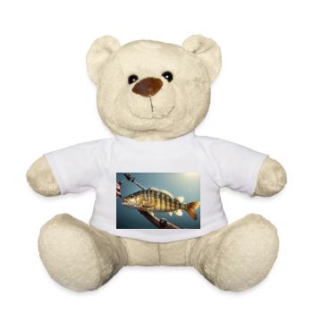 Großer Barsch Fisch am Haken - Teddy - Weiß - Vorne