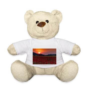 Mohnfeld mit Sonnenuntergang - Teddy - Weiß - Vorne