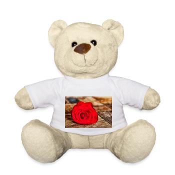 Red Rose - Teddy Bear - white - Front