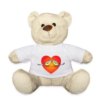 Bunte Vögel - Teddy - Weiß - Vorne