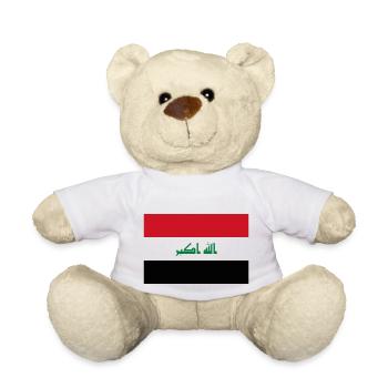 Irak flag / Drapeau Irak - Nounours - blanc - Devant