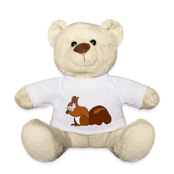 Écureuil avec noix - Nounours - blanc - Devant