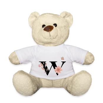 Buchstabe w Wildblumen Aquarelle - Teddy - Weiß - Vorne