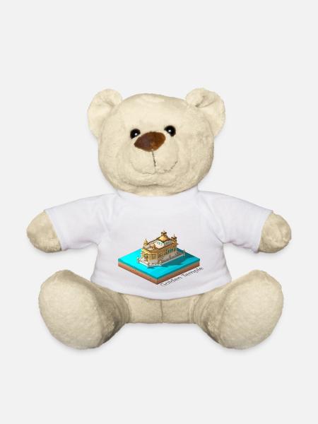 Geometric low poly Golden Temple - Teddy Bear - white