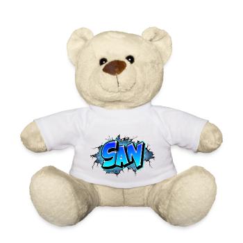 Graffiti SAN printed on t-shirts, caps, bags... - Nounours - blanc - Devant