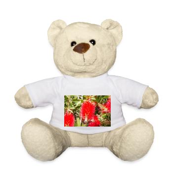 rote Flaschenbürste (Karminrote Zylinderputzer) - Teddy - Weiß - Vorne
