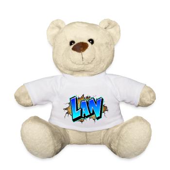 Graffiti LAN Risse Ziegel Gelb - Teddy - Weiß - Vorne