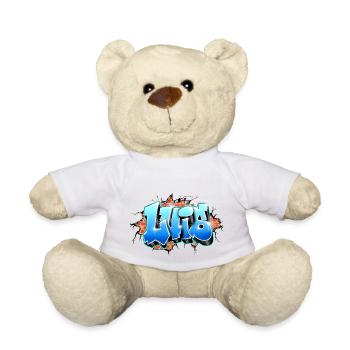 Luis graffiti prénom imprimable sur tout/ brique - Nounours - blanc - Devant