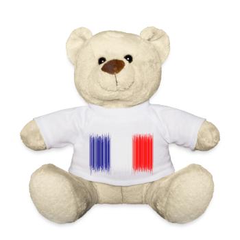 Drapeau français - nouveau design - Nounours - blanc - Devant