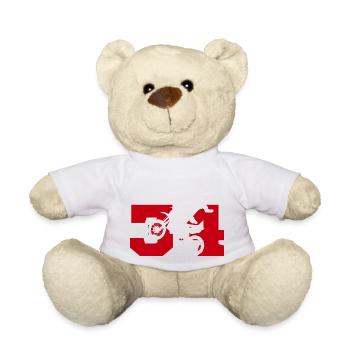 Moto 34 motard - Nounours - blanc - Devant