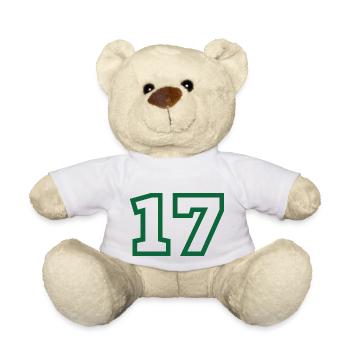 Nummer 17 grüner Sport - Teddy - Weiß - Vorne