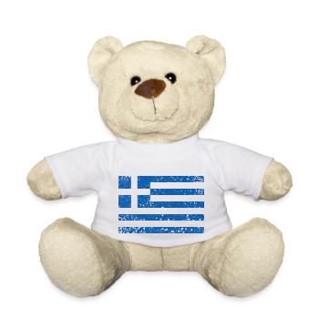 Greek Flag / Greece Flag - Teddy Bear - white - Front
