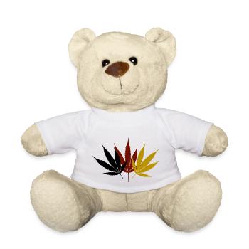 Cannabis Black Red Gold - Teddy Bear - white - Front