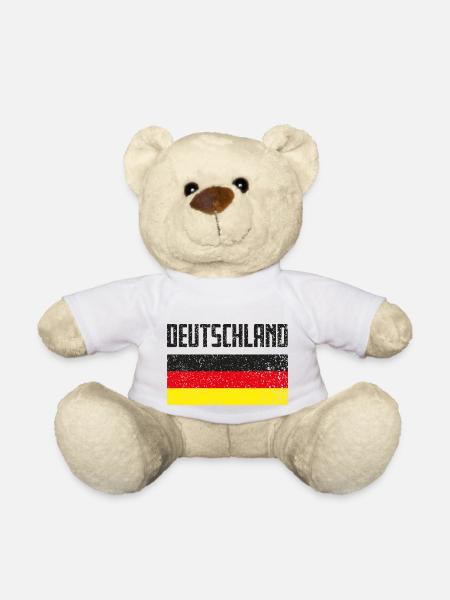 Deutschland Flagge Grunge Geschenk - Teddy - Weiß