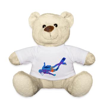 Cadeau de silhouette sous-marine de plongeur - Nounours - blanc - Devant