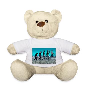 Photographer evolution: from monkey to AI photographer - Teddy Bear - white - Front