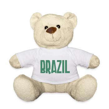 Brasilien Schriftzug Grün Kraft - Teddy - Weiß - Vorne