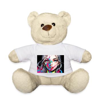 Portrait numérique d’une femme d’anime avec des couleurs - Nounours - blanc - Devant