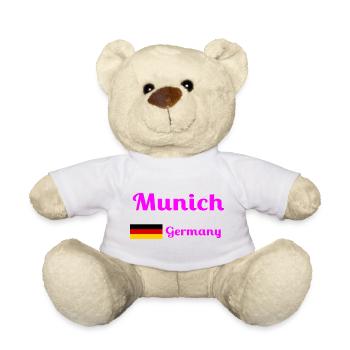 Munich Germany- Stylish prints - Teddy Bear - white - Front