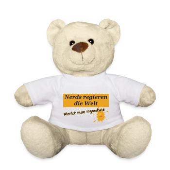 Nerds Regieren mit Klecks und schwarzer Schrift - Teddy - Weiß - Vorne