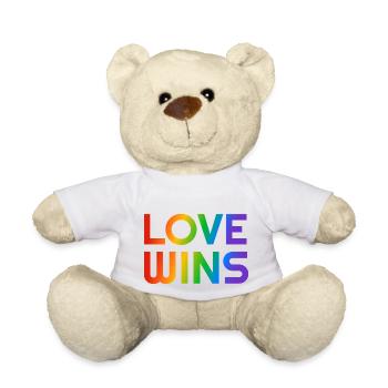 Liebe gewinnt Regenbogen LGBTQ schwul - Teddy - Weiß - Vorne