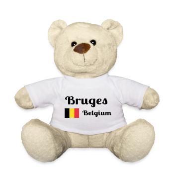 Bruges Belgique - Imprimés élégants - Nounours - blanc - Devant