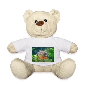 Piranha Fisch silber rot Scharfe Zähne - Teddy - Weiß - Vorne