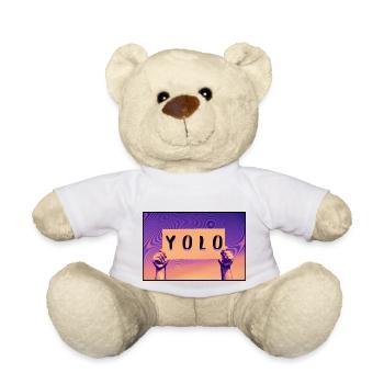 Schild - YOLO - Teddy - Weiß - Vorne