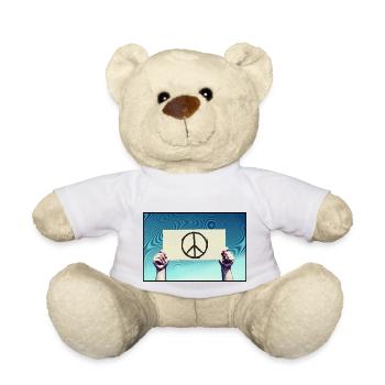 Zeichen - Peace-Zeichen - Teddy - Weiß - Vorne
