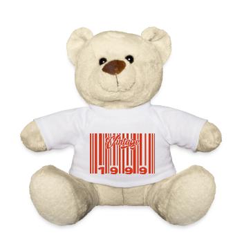 Vintage 1999 Born In 1999 26 Year Old Bar Code Anniversai - Teddy Bear - white - Front