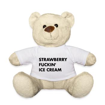 Strawberry Cream - Black Lettering - Teddy Bear - white - Front