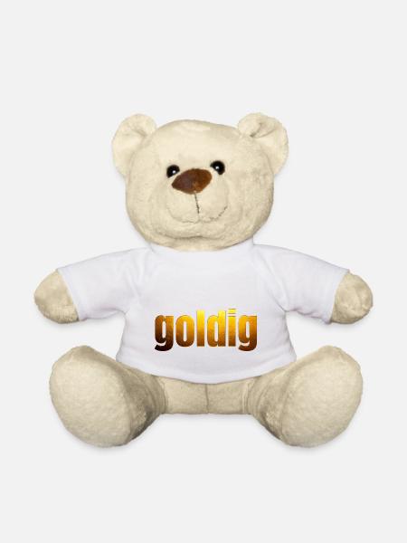 goldene Schrift goldig - Teddy - Weiß