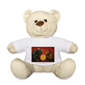 Bitcoin Bull vs Bear - Nounours - blanc - Devant