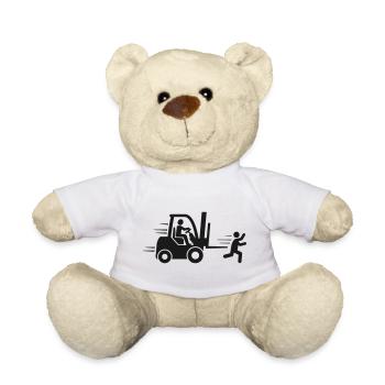Gabelstapler Lagerarbeiter Staplerfahrer Lagerist - Teddy - Weiß - Vorne