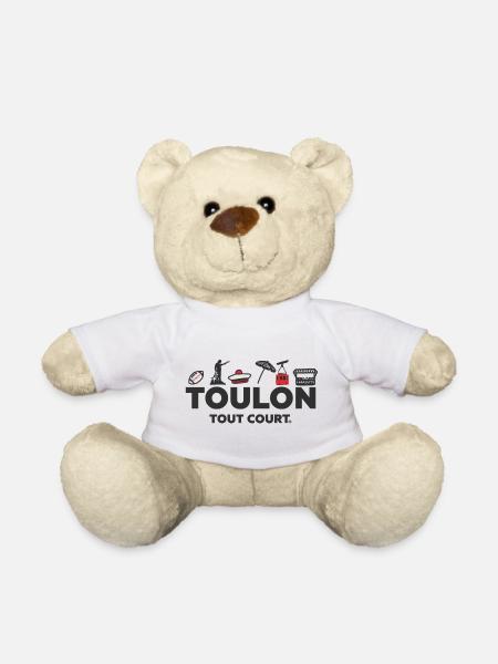 Toulon Tout Court, symboles rouge et noir - Nounours - blanc