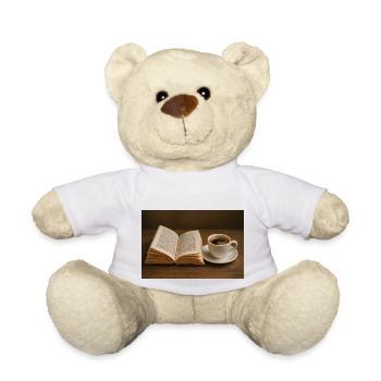 Buch und Kaffee - Teddy - Weiß - Vorne