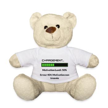 Error 404 Motivation Monday Humor Geek T-Shirt - Teddy Bear - white - Front