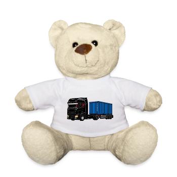 Container truck" on the road - Teddy Bear - white - Front