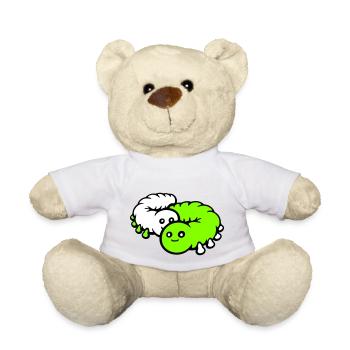 2 Chenilles Couple Amoureux Chers Amis - Nounours - blanc - Devant