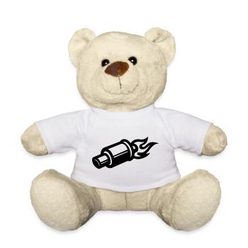 Exhaust Symbol Tuning - Teddy Bear - white - Front