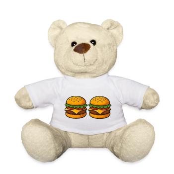 Hamburgers for food fans - Teddy Bear - white - Front