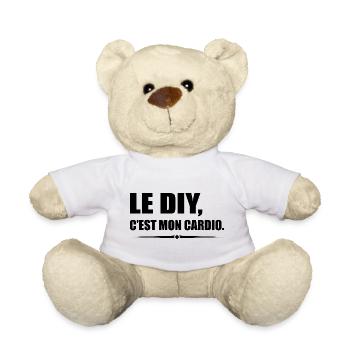 Le DIY c’est mon cardio version bricoleur - Nounours - blanc - Devant