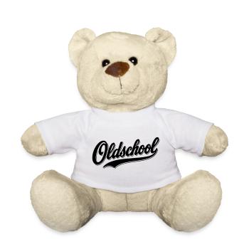 Oldschool Retro Logo T-Shirt - Teddy - Weiß - Vorne
