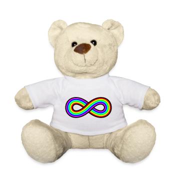 Autismus Regenbogen Unendlichkeit - Teddy - Weiß - Vorne