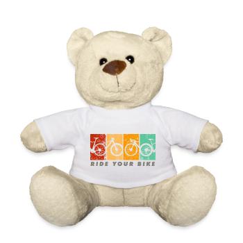 Roulez à vélo – Design rétro classique - Nounours - blanc - Devant