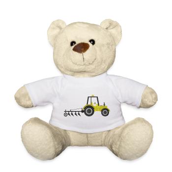 tractor - Teddy Bear - white - Front
